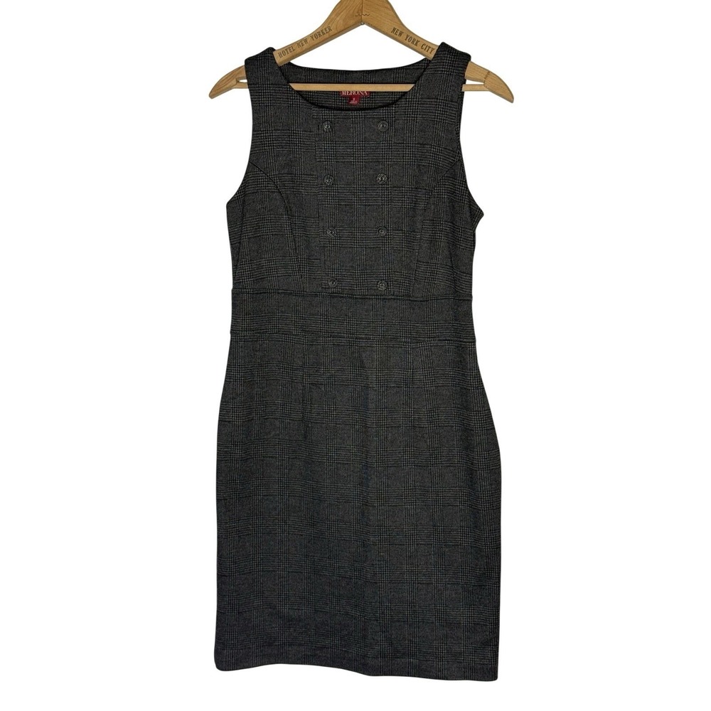 Merona M Gray Plaid Sleeveless Sheath Zipper Dress Size Small‎